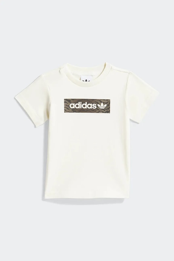 adidas Originals komplet bawełniany dziecięcy KD5823 beżowy SS26