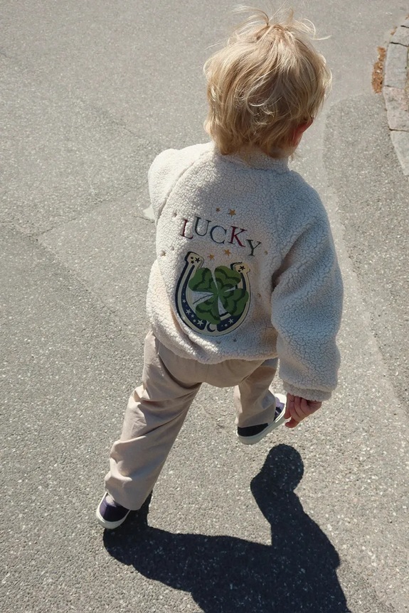 Detská bunda Konges Sløjd JAZZ TEDDY JACKET GRS nezateplené béžová KS104861.PPY2