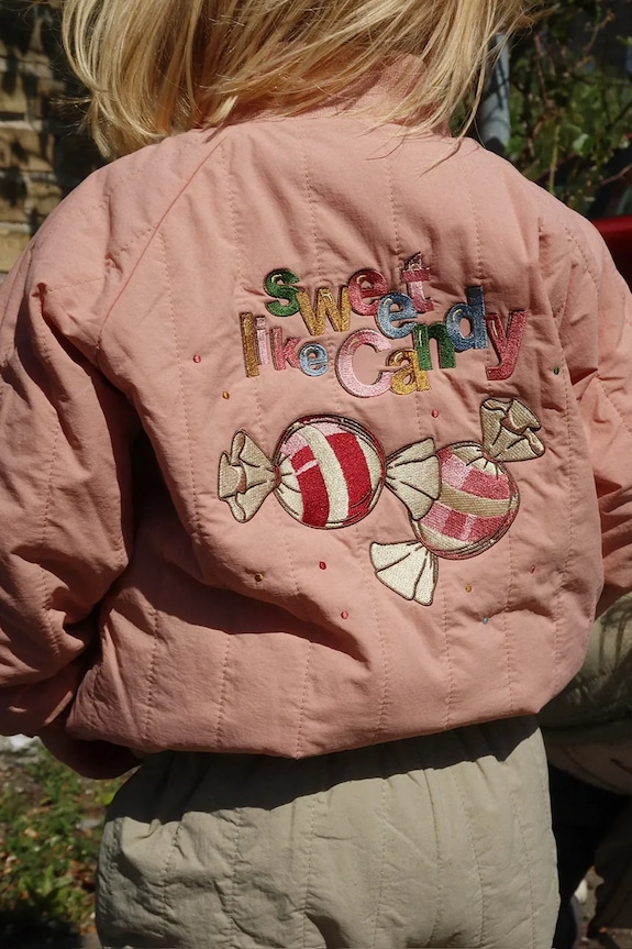 Konges Sløjd kurtka bomber dziecięca JUNO BOMBER JACKET bez kaptura różowy KS104877.PPY2