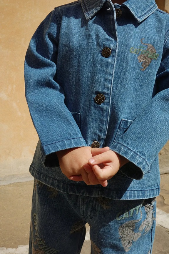 Konges Sløjd kurtka jeansowa dziecięca MAGOT JACKET GOTS bez kaptura granatowy KS104971.PPY2