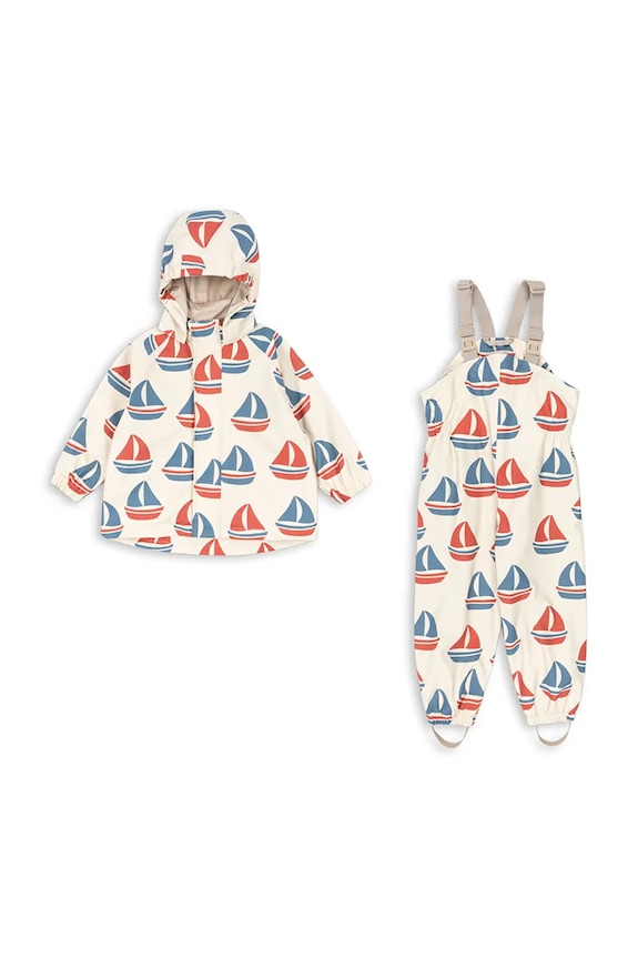 Konges Sløjd jachetă și pantaloni pentru copii RAINY PALME SET KS105049.PPY2 bej SS26