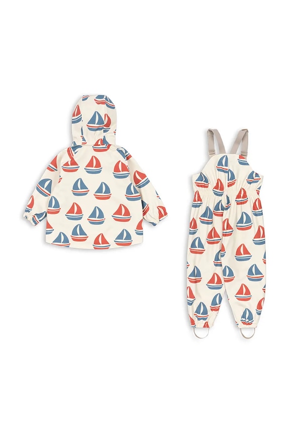Băieți Konges Sløjd jachetă și pantaloni pentru copii RAINY PALME SET KS105049.PPY2 bej