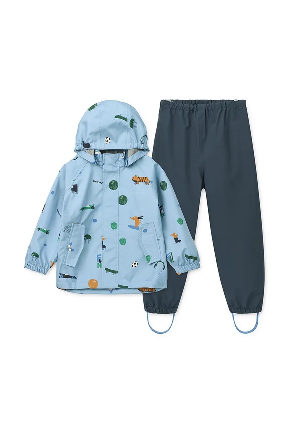 Liewood kurtka i spodnie dziecięce Pedia Rainwear Set pozostałe niebieski LW19909.PPY2