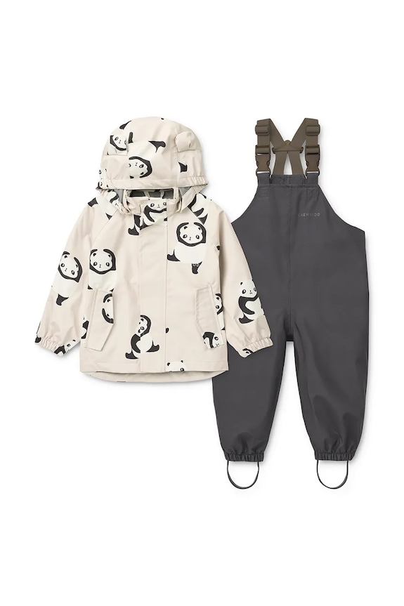 Dječja jakna i hlače Liewood Manu Rainwear Set bez tople podstave bijela LW19910.PPY2