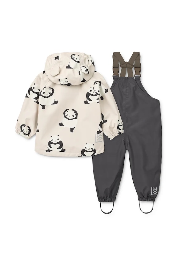 Dječja jakna i hlače Liewood Manu Rainwear Set LW19910.PPY2 bijela SS26