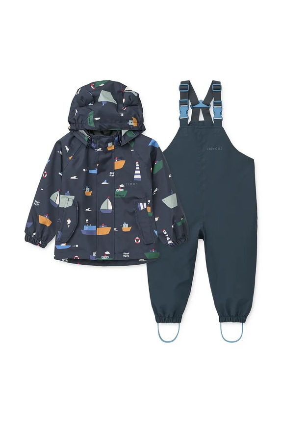 Dječja jakna i hlače Liewood Manu Rainwear Set bez tople podstave mornarsko plava LW19910.PPY2