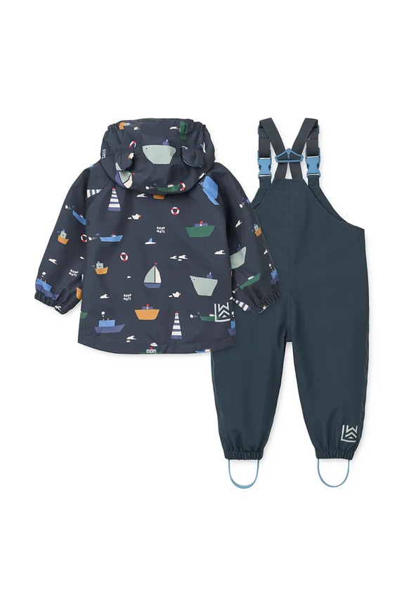 Dječja jakna i hlače Liewood Manu Rainwear Set LW19910.PPY2 mornarsko plava SS26