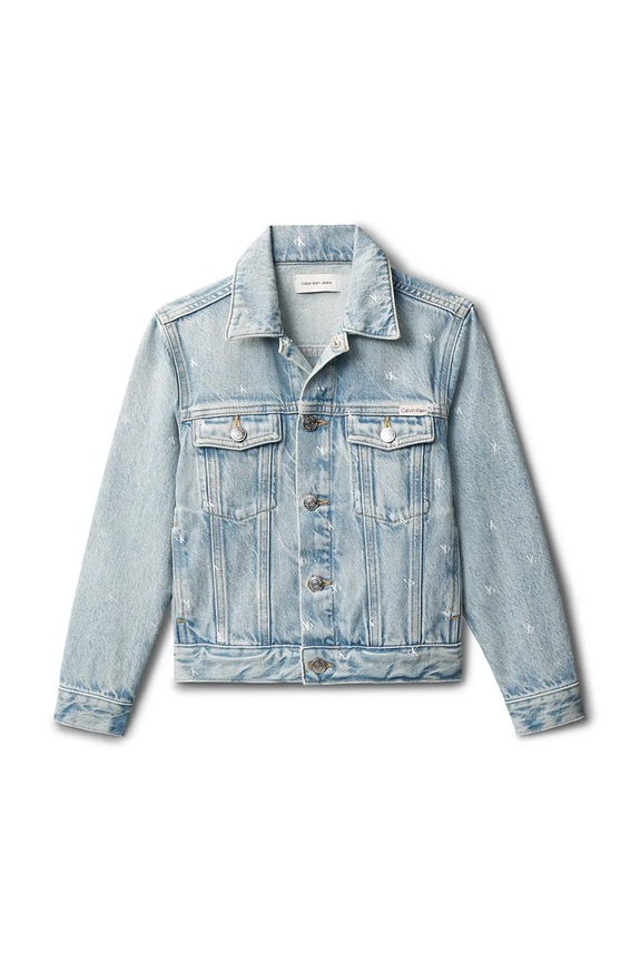 Calvin Klein Jeans jachetă scurtă pentru copii, din denim LVCKSJD02B.104.116.PPY2 albastru SS26
