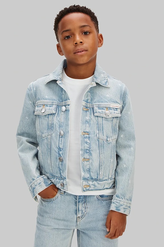 Calvin Klein Jeans jachetă scurtă pentru copii, din denim albastru LVCKSJD02B.128.176.PPY2