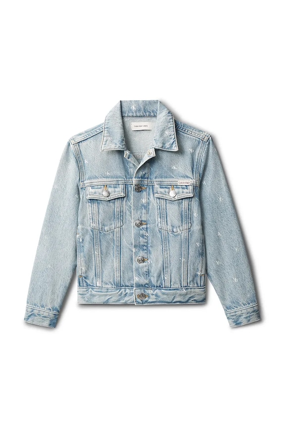 Calvin Klein Jeans jachetă scurtă pentru copii, din denim LVCKSJD02B.128.176.PPY2 albastru SS26