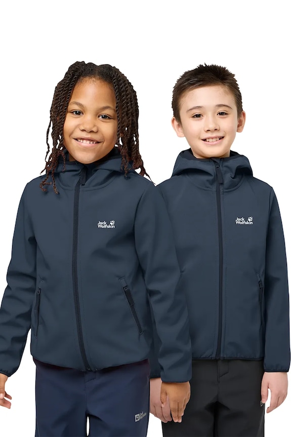 Jack Wolfskin geacă softshell pentru copii FOURWINDS JACKET KIDS bleumarin A61854.104.152