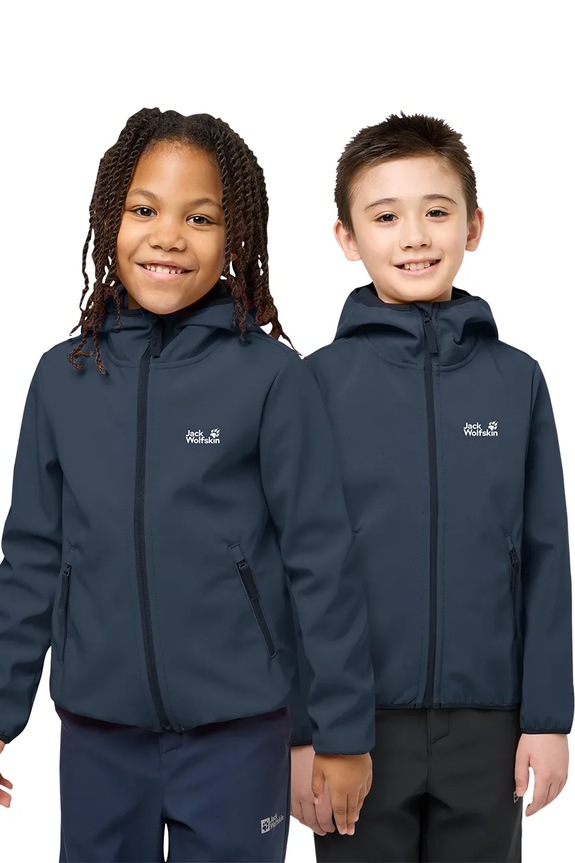 Jack Wolfskin geacă softshell pentru copii FOURWINDS JACKET KIDS bleumarin A61854.164.176.