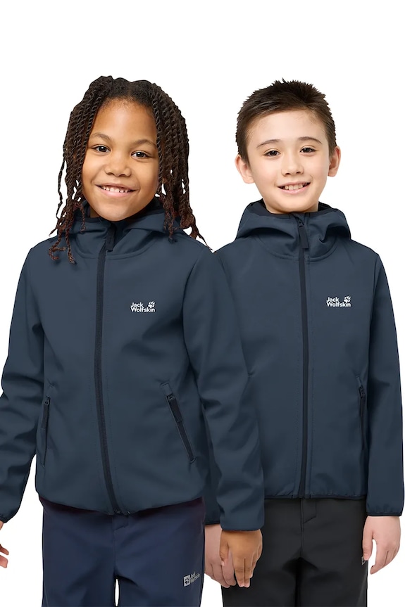 Jack Wolfskin geacă softshell pentru copii FOURWINDS JACKET KIDS bleumarin A61854.164.176.
