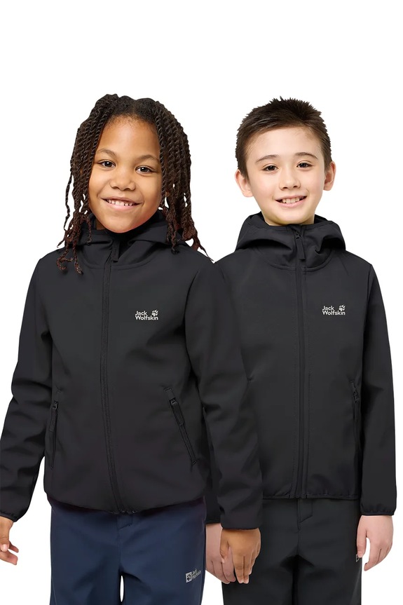 Jack Wolfskin geacă softshell pentru copii FOURWINDS JACKET KIDS negru A61854.164.176.