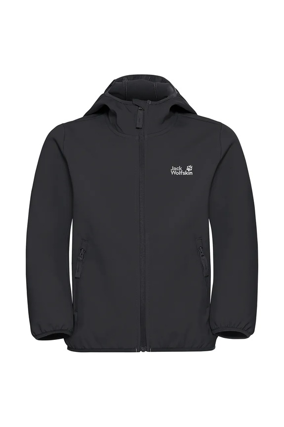 Jack Wolfskin geacă softshell pentru copii FOURWINDS JACKET KIDS A61854.164.176. negru SS26