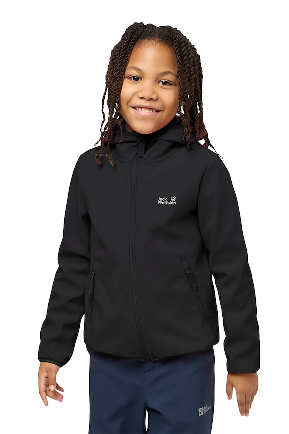 Jack Wolfskin geacă softshell pentru copii FOURWINDS JACKET KIDS A61854.164.176. negru