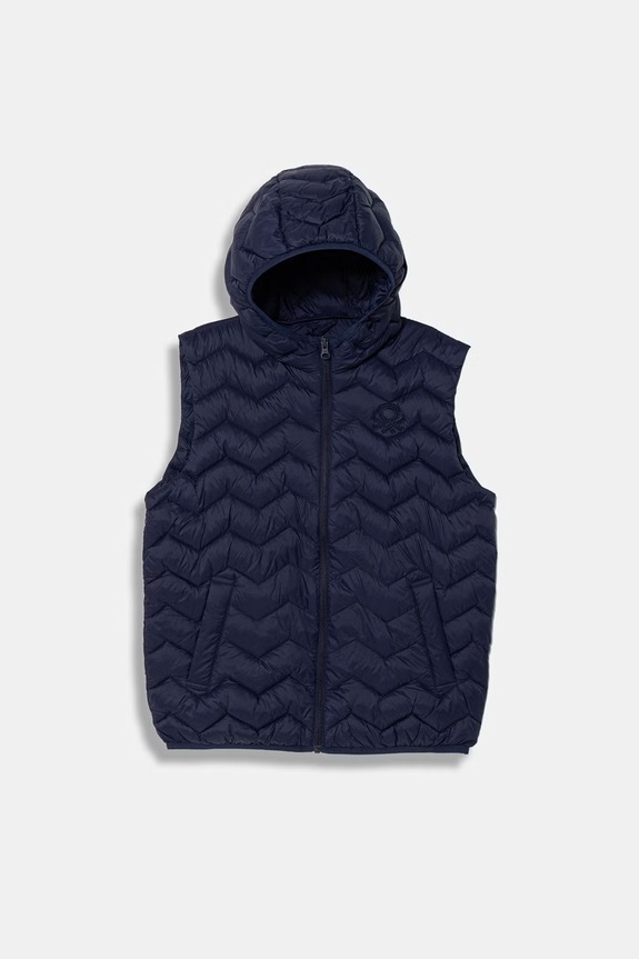 United Colors of Benetton Gilet con capuccio per bambini blu navy 2TWDCJ00R.G.Riproposto