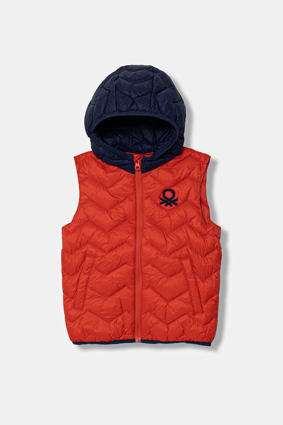 United Colors of Benetton gilet con cappuccio per bambini arancione 2TWDGJ00G.P.Stagionale