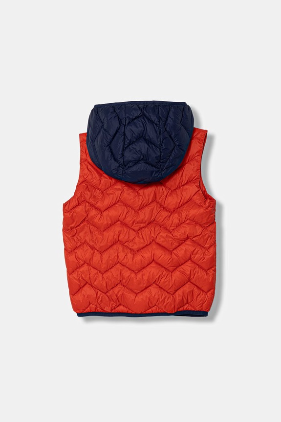 United Colors of Benetton gilet con cappuccio per bambini 2TWDGJ00G.P.Stagionale arancione SS26