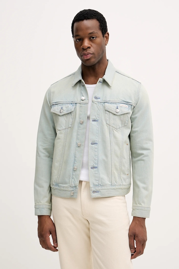 Džínová bunda Calvin Klein Jeans riflovina modrá LV04RE764G