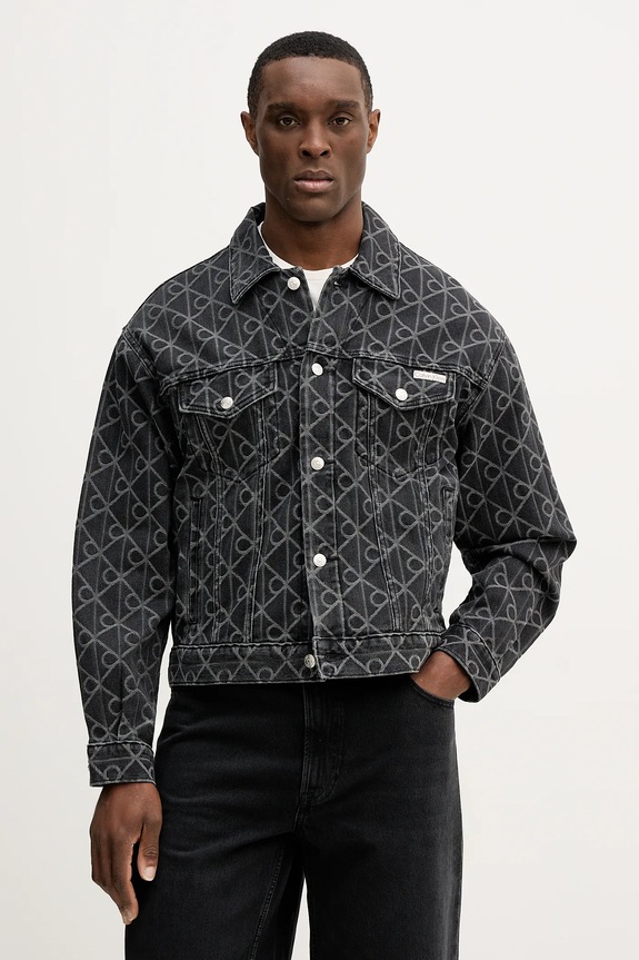 Traper jakna Calvin Klein Jeans za prijelazno razdoblje crna LV04RE773G