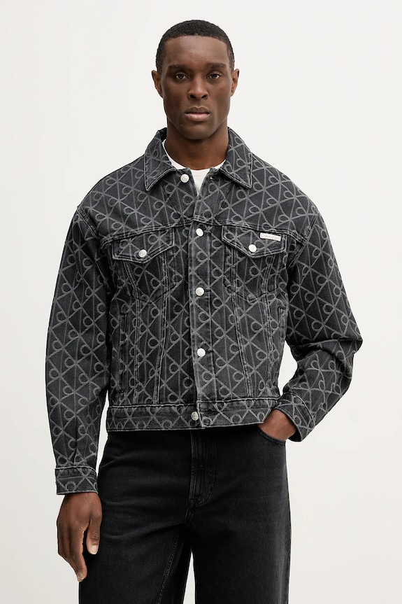 Traper jakna Calvin Klein Jeans za prijelazno razdoblje crna LV04RE773G