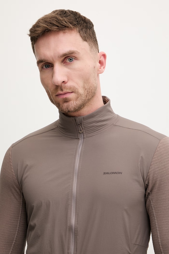 Salomon kurtka treningowa ESSENTIAL LIGHTWARM brązowy LC2644900