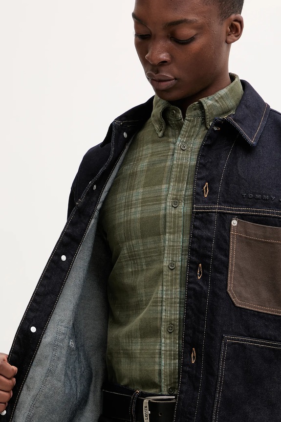 Rifľová bunda Tommy Jeans DM0DM22419 tmavomodrá