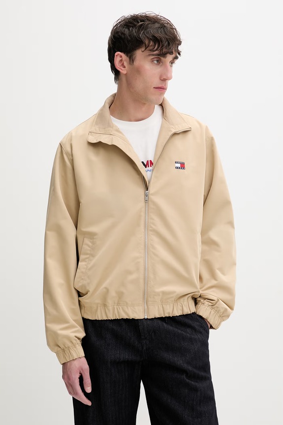 Tommy Jeans prechodná bunda pánska béžová DM0DM22720
