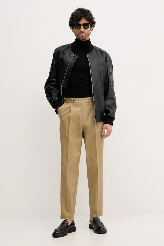 BOSS Orange kurtka skórzana Jakri 50552151 czarny SS26
