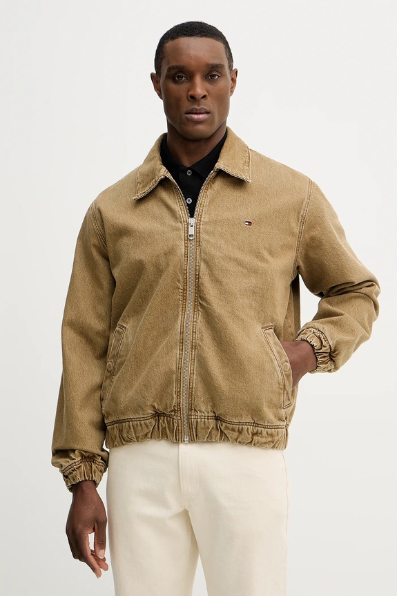 Tommy Hilfiger pamut kabát nem szigetelt zöld MW0MW42576
