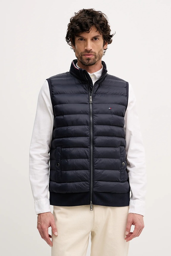 Tommy Hilfiger vesta pánska jemné zateplenie tmavomodrá MW0MW41441