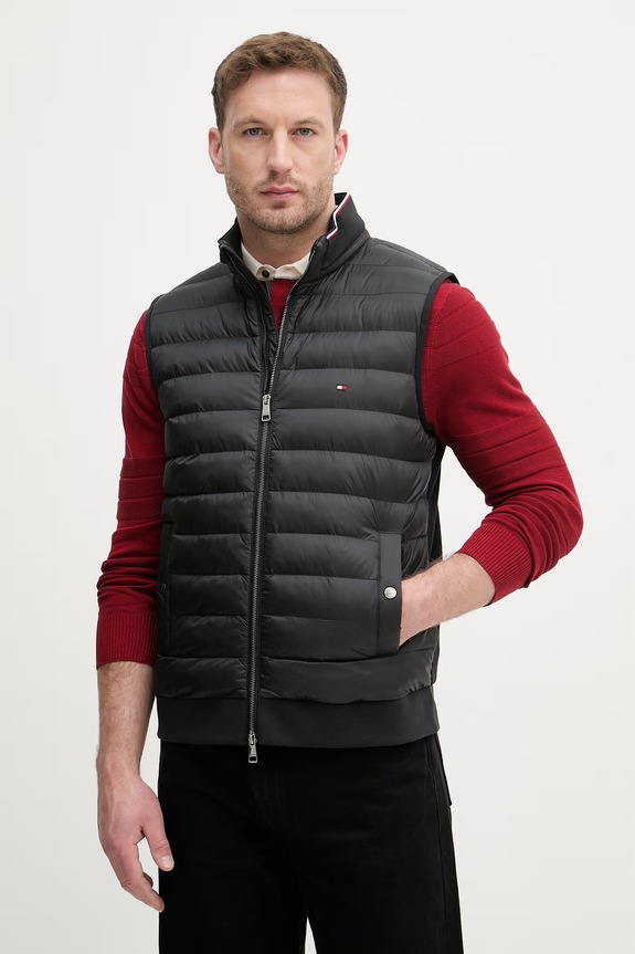 Tommy Hilfiger vestă bărbătească negru MW0MW41441