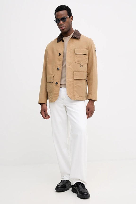 Βαμβακερό μπουφάν Tommy Hilfiger MW0MW41925 μπεζ SS26