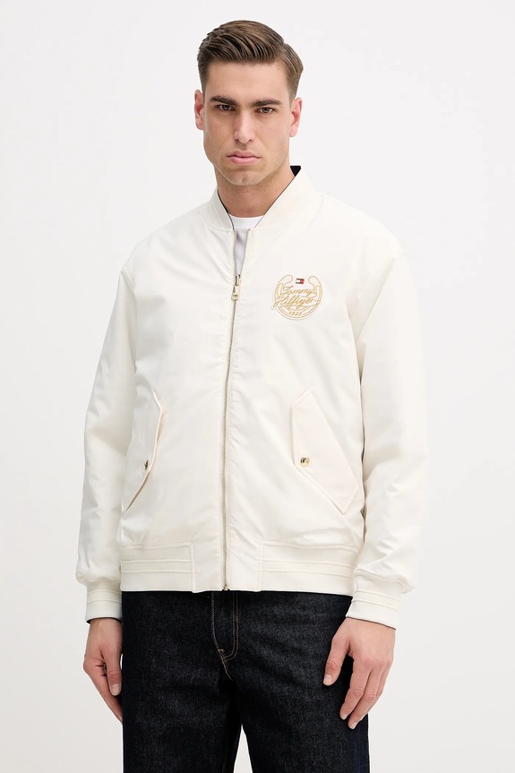Obojstranná bunda bomber Tommy Hilfiger MW0MW42011 tmavomodrá SS26