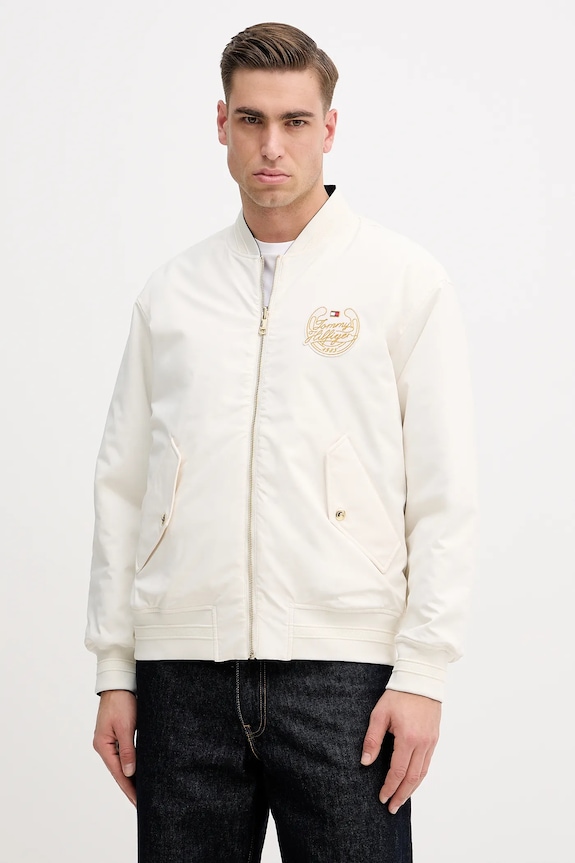 Obojstranná bunda bomber Tommy Hilfiger MW0MW42011 tmavomodrá SS26