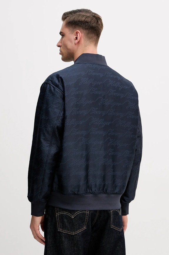Obojstranná bunda bomber Tommy Hilfiger tmavomodrá MW0MW42011