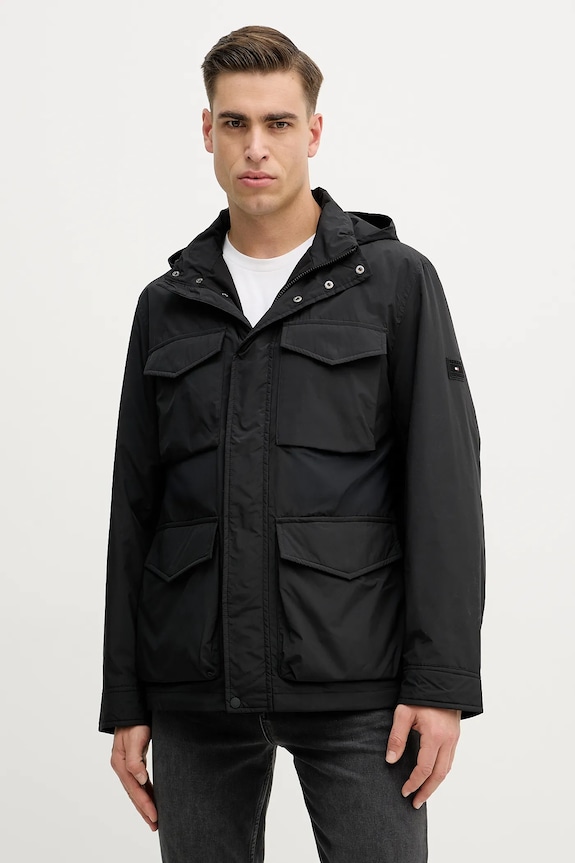 Bunda Tommy Hilfiger jemné zateplenie čierna MW0MW42568