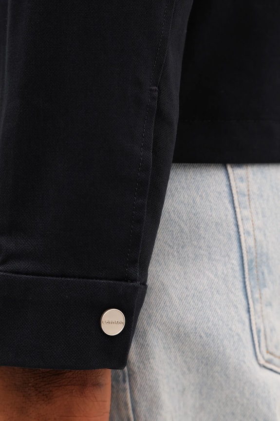 Βαμβακερό μπουφάν Calvin Klein LV04LE419G σκούρο μπλε
