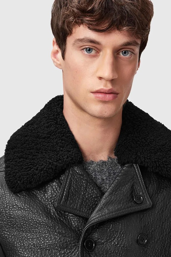 AllSaints giacca in pelle nero M031LD