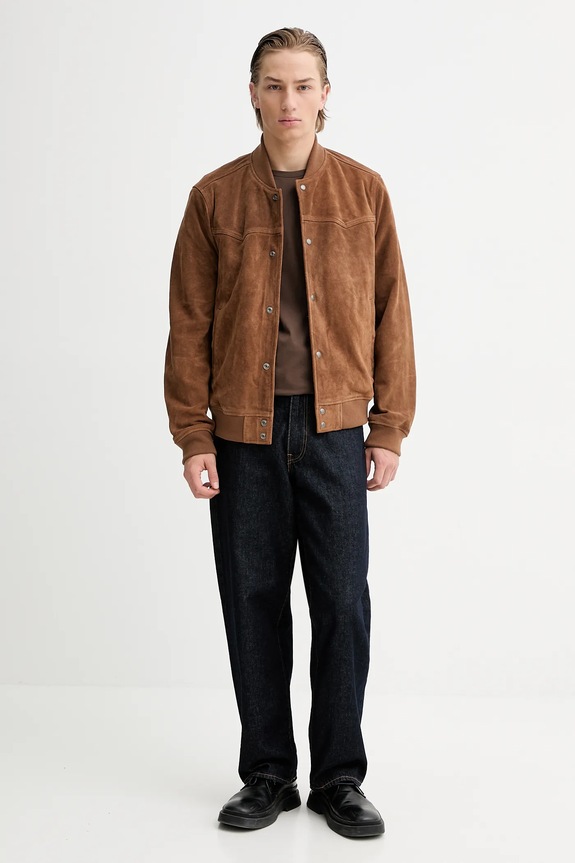 Μπουφάν σουέτ bomber AllSaints M034LD καφέ SS26