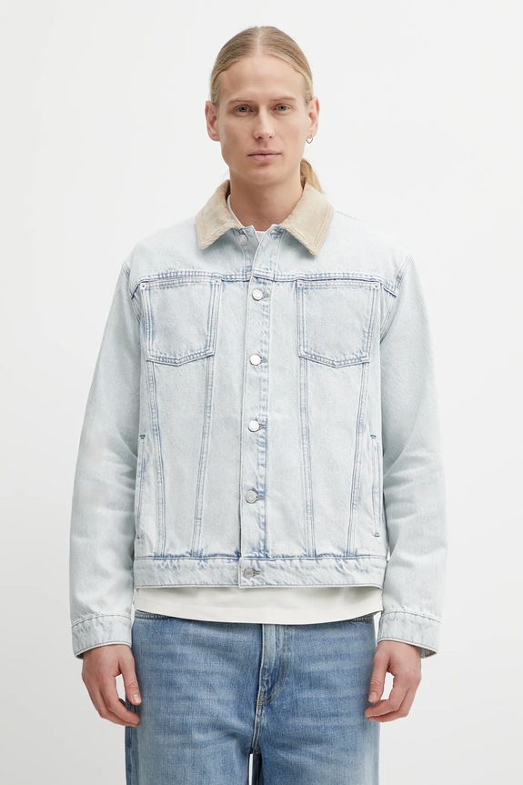 Бавовняна джинсова куртка Drôle de Monsieur La Veste Jean Délavée джинс блакитний PERM.JT256.CO123.LBE