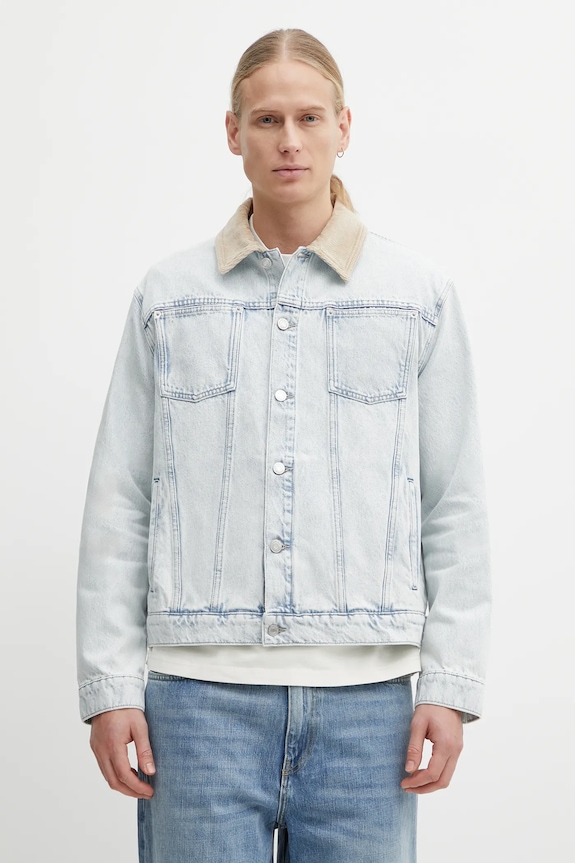 Pamučna traper jakna Drôle de Monsieur La Veste Jean Délavée bez tople podstave plava PERM.JT256.CO123.LBE