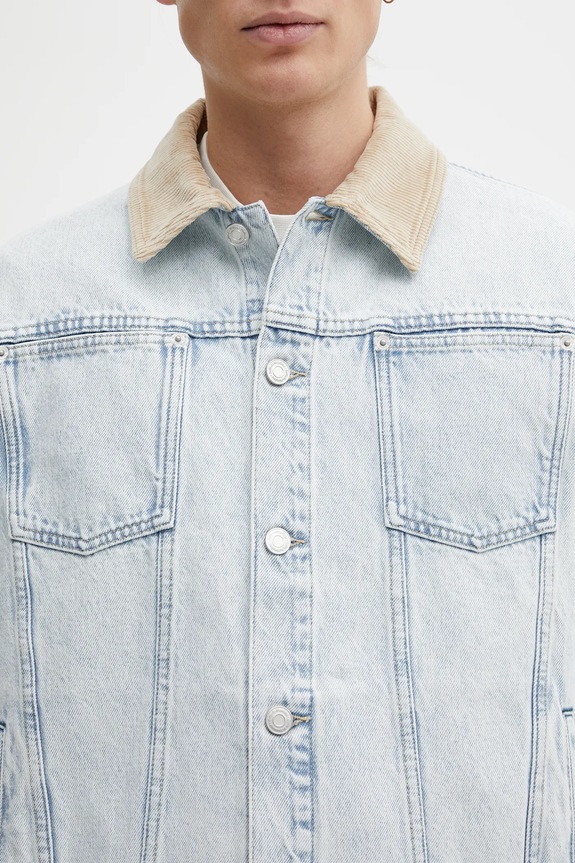 Бавовняна джинсова куртка Drôle de Monsieur La Veste Jean Délavée блакитний PERM.JT256.CO123.LBE