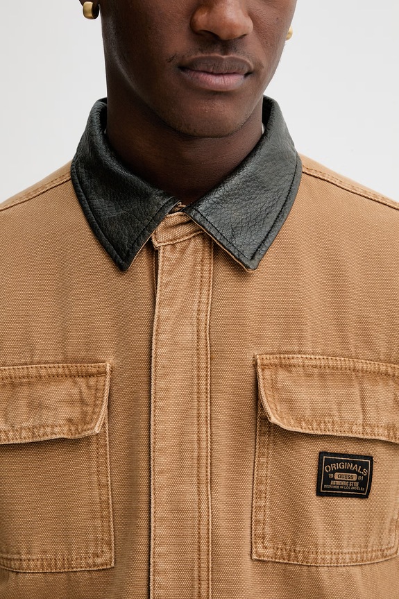 Τζιν μπουφάν Guess Originals M6RN71.WG165 καφέ