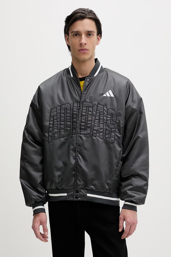 Bunda adidas Stadium oversize sivá JZ6913