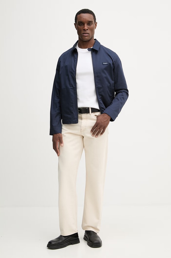 Бавовняна куртка Hackett London HM4000153 темно-синій SS26