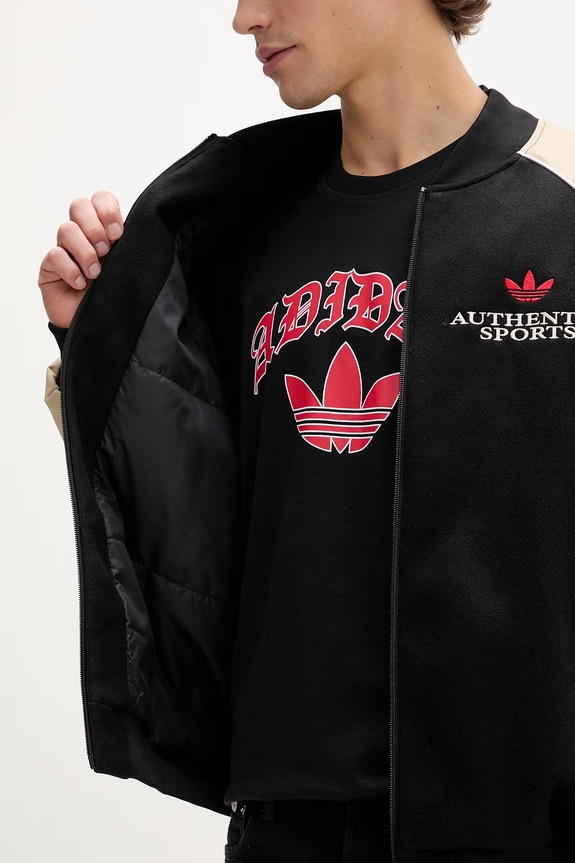 Bomber jakna s primesjo volne adidas Originals KE2243 črna