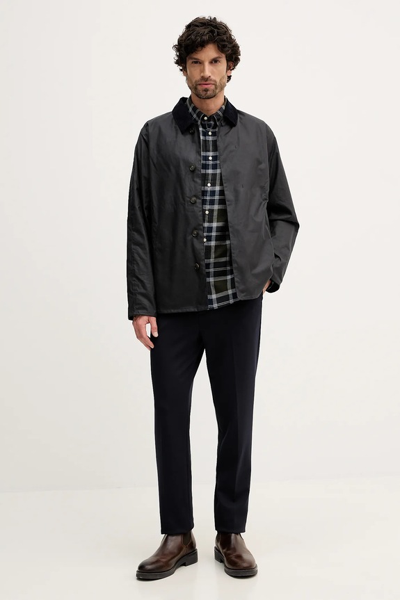 Bavlnená bunda Barbour Lorden MWX2526 tmavomodrá SS26