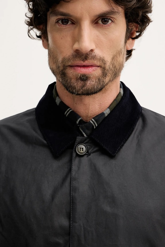 Bavlnená bunda Barbour Lorden tmavomodrá MWX2526
